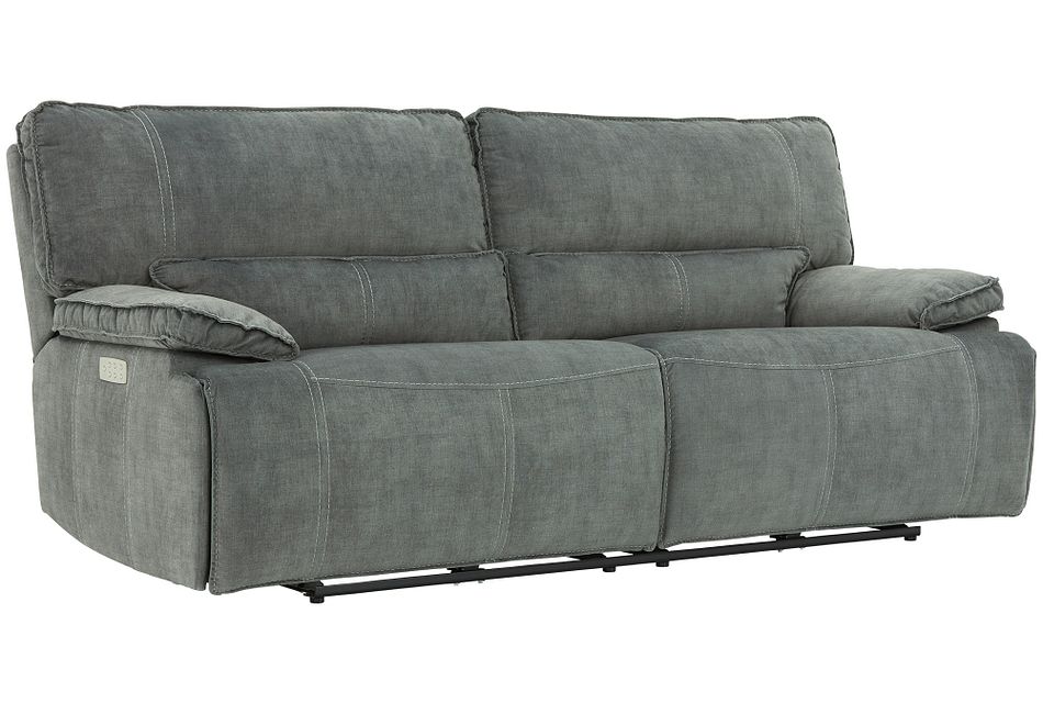 Jesse Dark Gray Micro Power Reclining Sofa