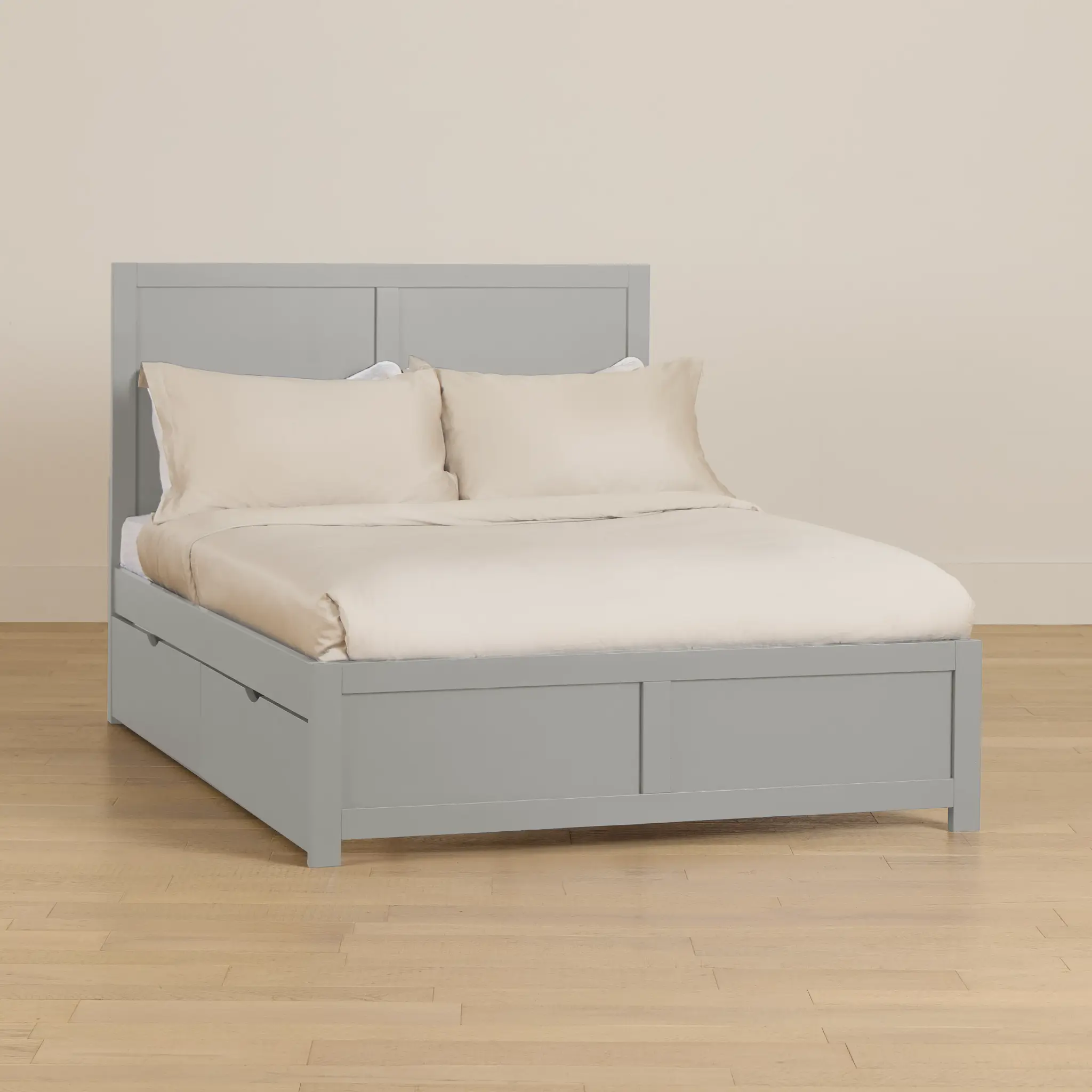 Charleston Gray Panel Bed With 2 Storage Drawers Charleston Gray Panel Bed With 2 Storage Drawers