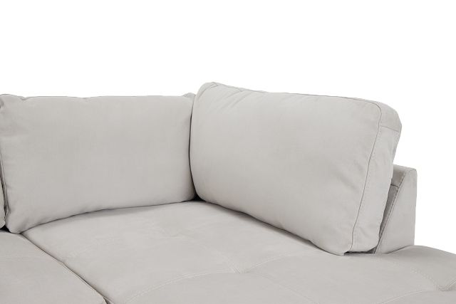 Perry Light Gray Micro Right Chaise Sectional
