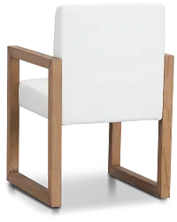 Haven White Upholstered Arm Chair