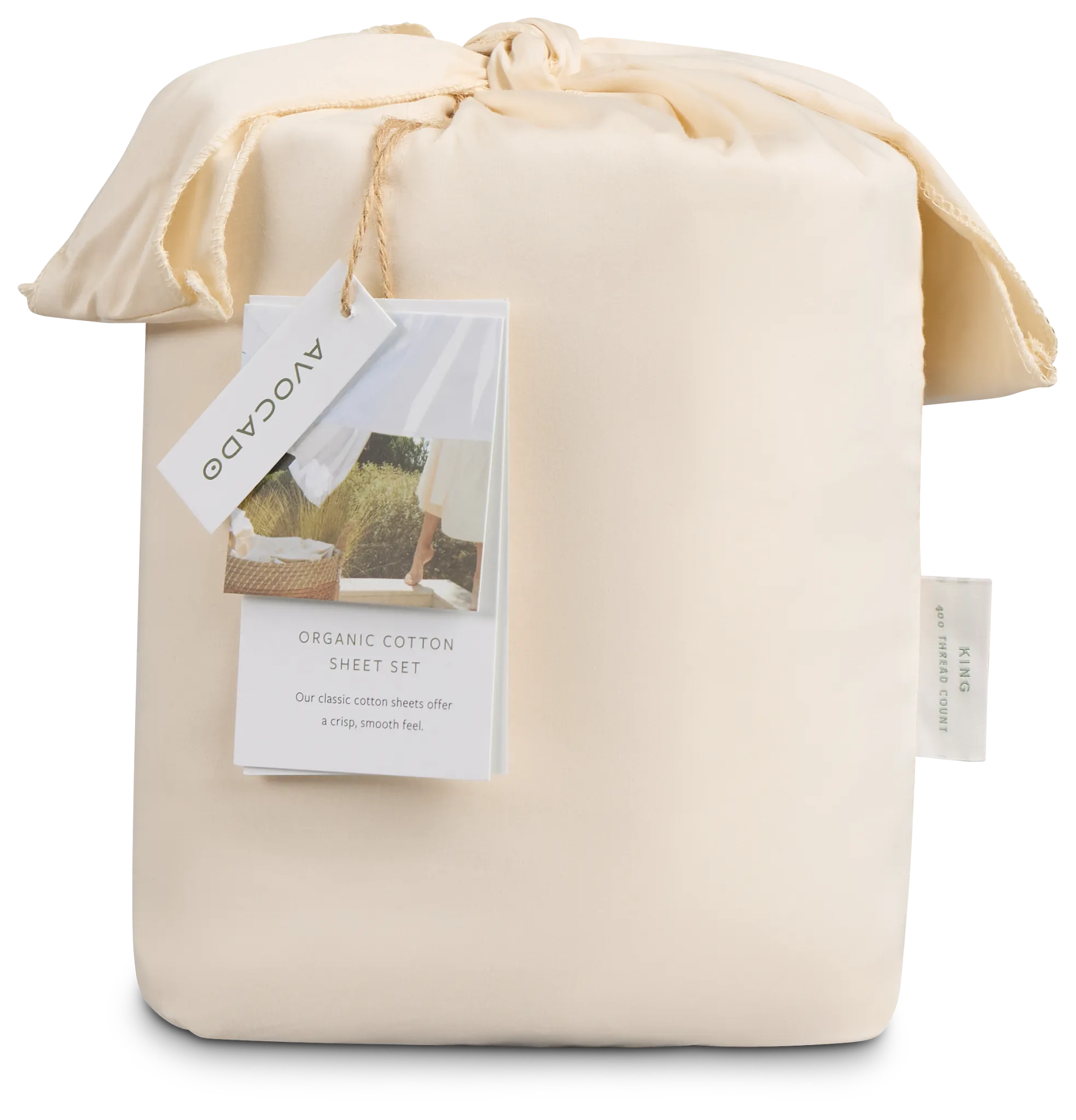 Avocado Organic Beige 400 Thread Sheets