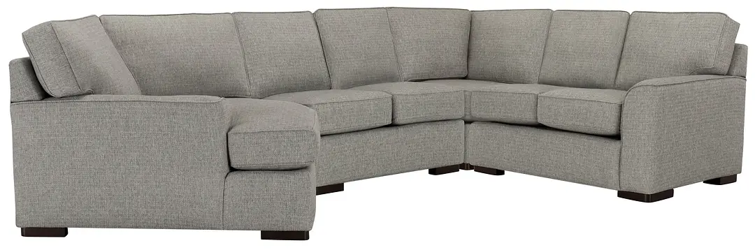 Austin Gray Fabric Small Left Cuddler Sectional Austin Gray Fabric Small Left Cuddler Sectional