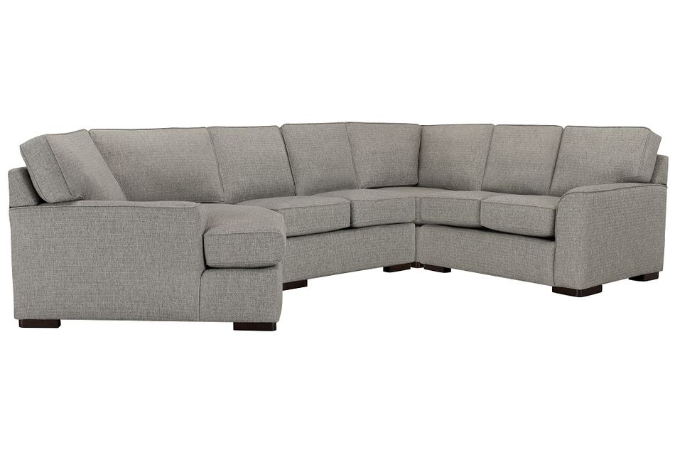 Austin Gray Fabric Small Left Cuddler Sectional Living Room