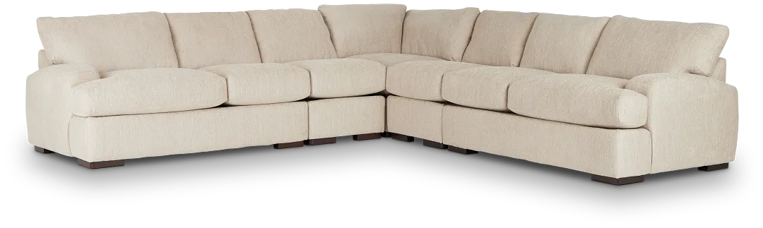 Alpha Beige Fabric Large Two-arm Sectional