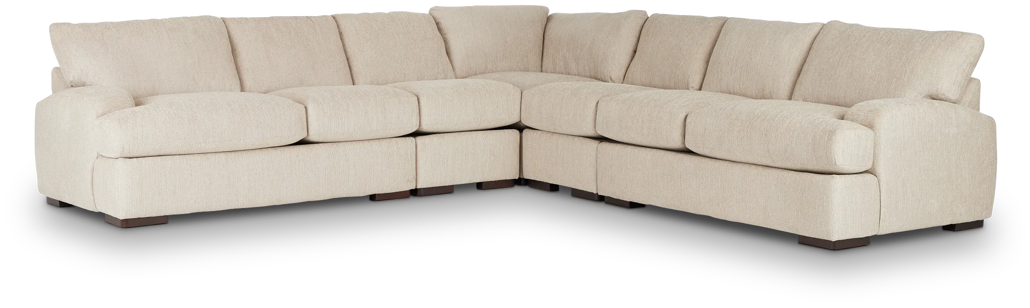 Alpha Beige Fabric Large Two-arm Sectional