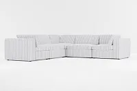 Destin Sea Lane Dark Blue Fabric 5-piece Modular Sectional