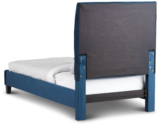 Lucy Dark Blue Uph Platform Bed