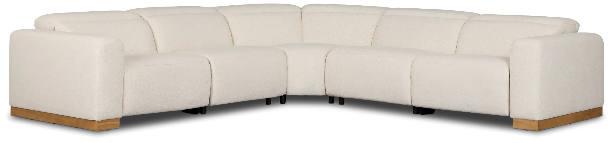 Leona Light Beige Fabric Small Dual Power Reclining Two-arm Sectional Leona Light Beige Fabric Small Dual Power Reclining Two-arm Sectional