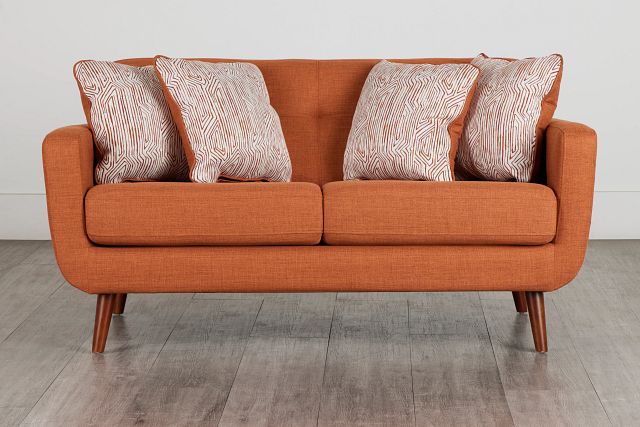 Raya Orange Fabric Loveseat