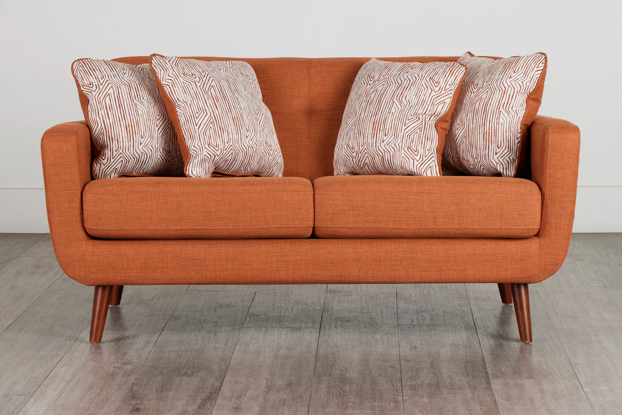 Raya Orange Fabric Loveseat