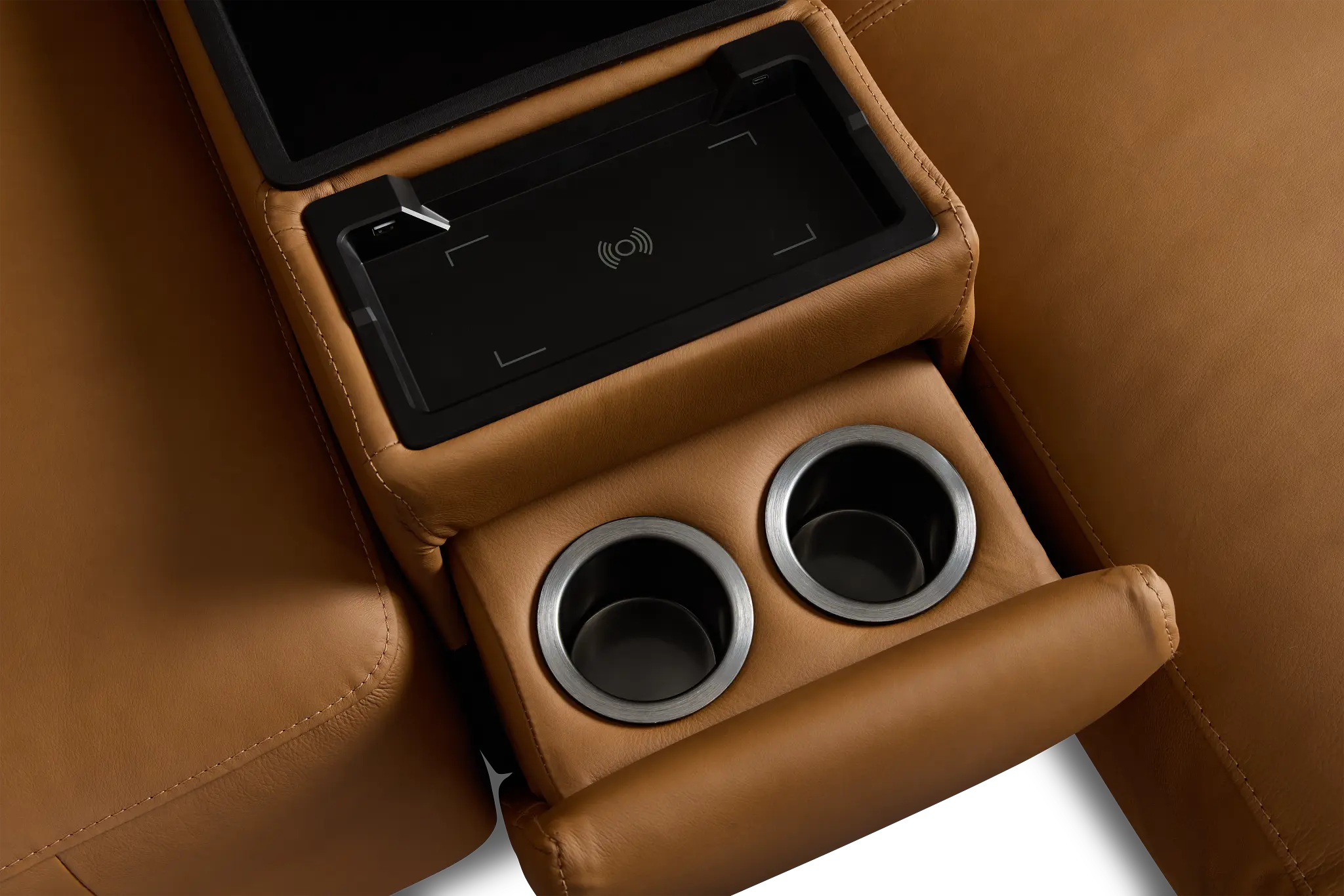 Rudy Brown Lthr/vinyl Medium Dual Power 2 Arm Extension Chaise Sectional Rudy Brown Lthr/vinyl Medium Dual Power 2 Arm Extension Chaise Sectional