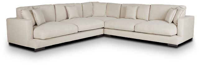 Emery Light Beige Fabric Small Two-arm Sectional