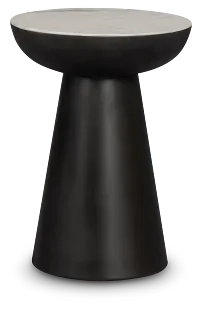 Darby White Marble Round Chairside Table