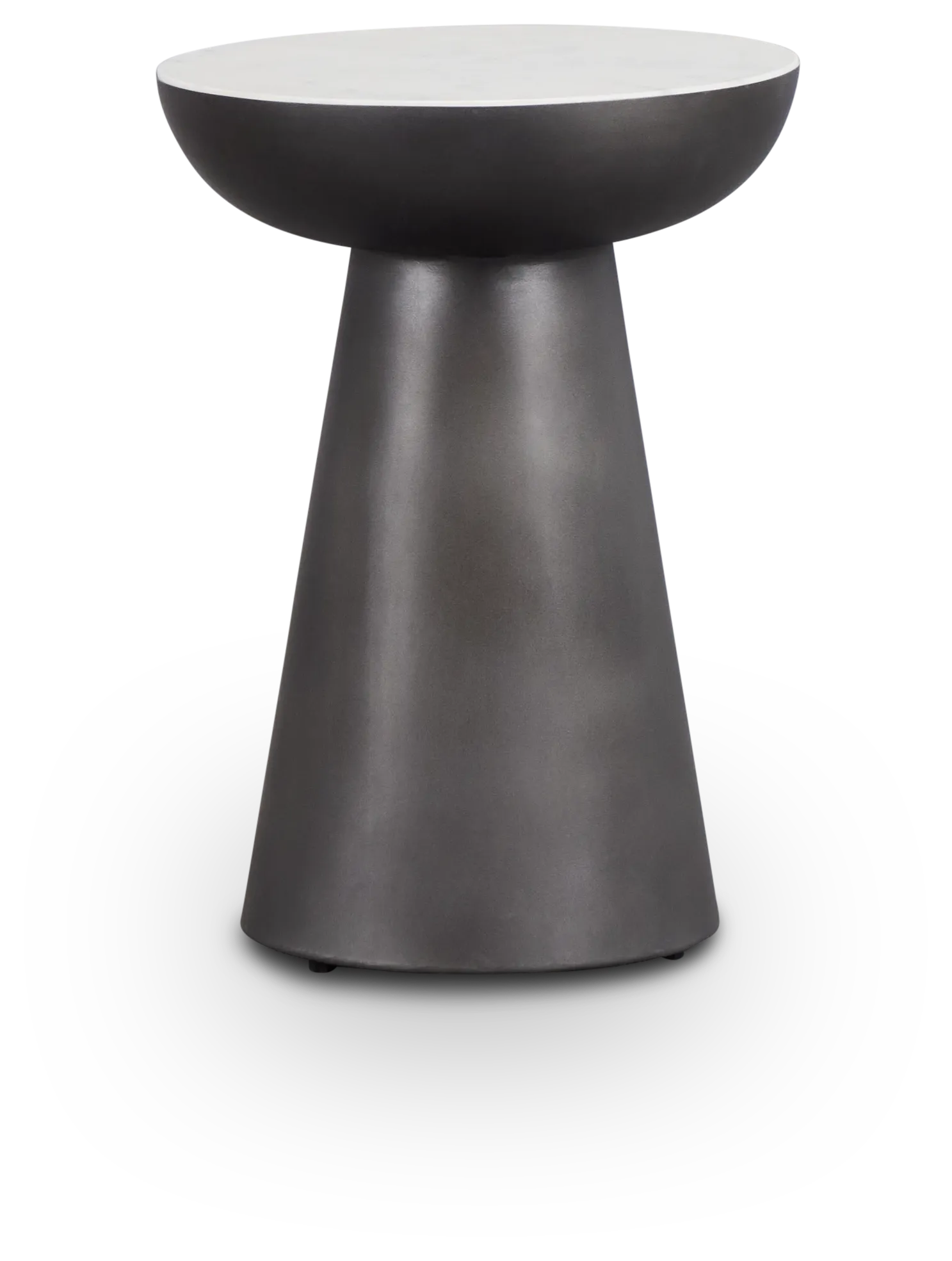 Darby White Marble Round Chairside Table