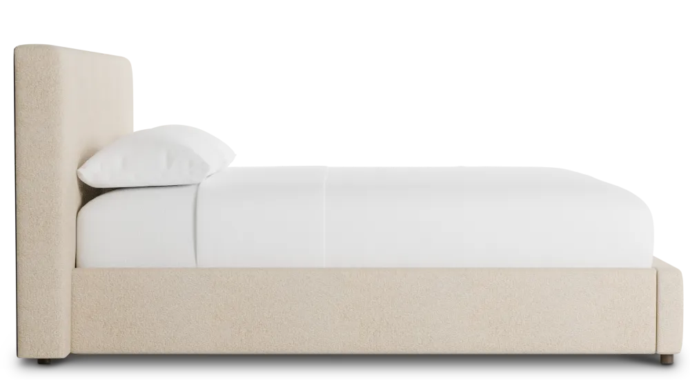 Grayton Sutton Beige 44" Upholstered Platform Bed