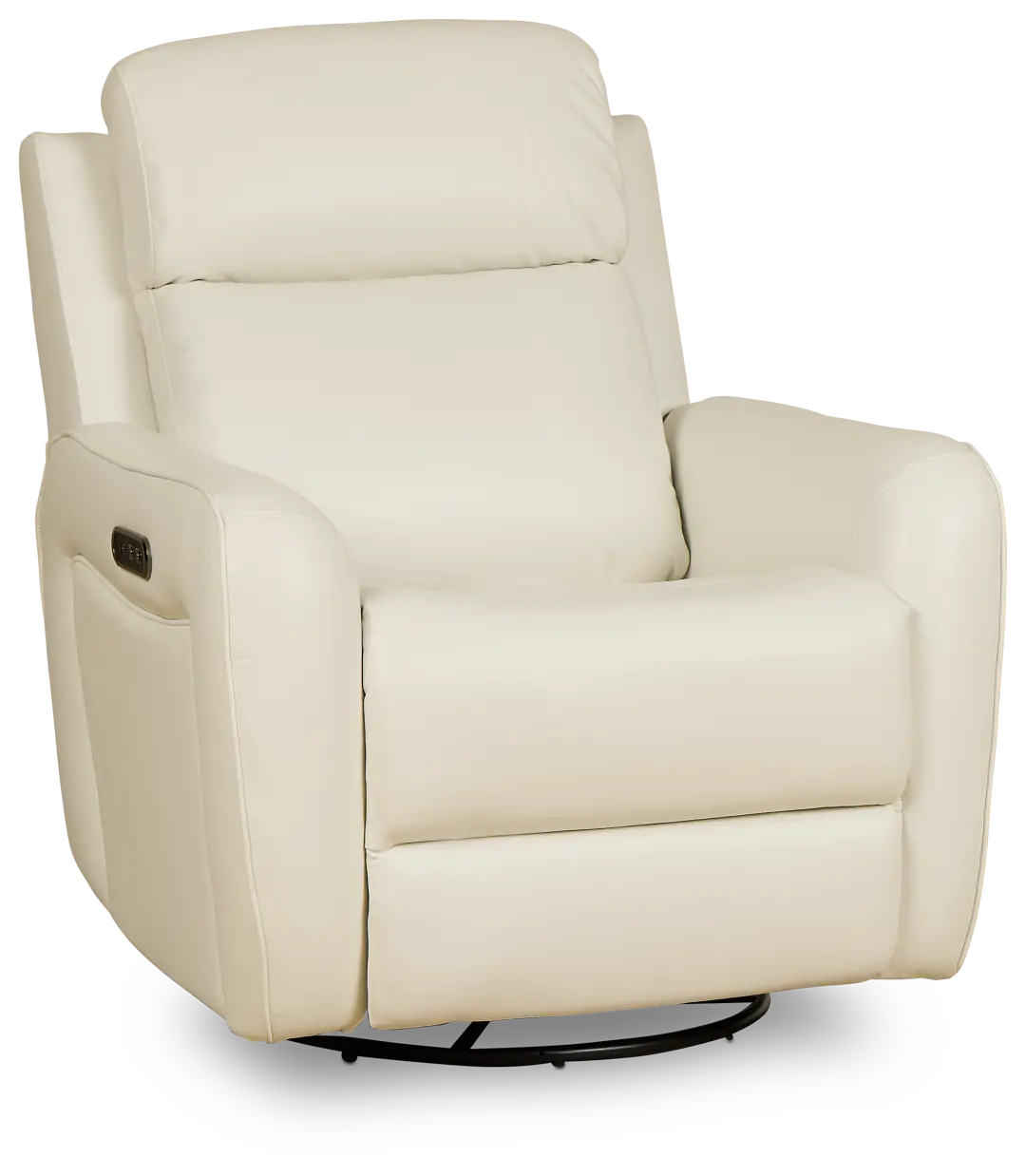 Julian White Lthr/vinyl Power Swivel Glider Recliner Julian White Lthr/vinyl Power Swivel Glider Recliner