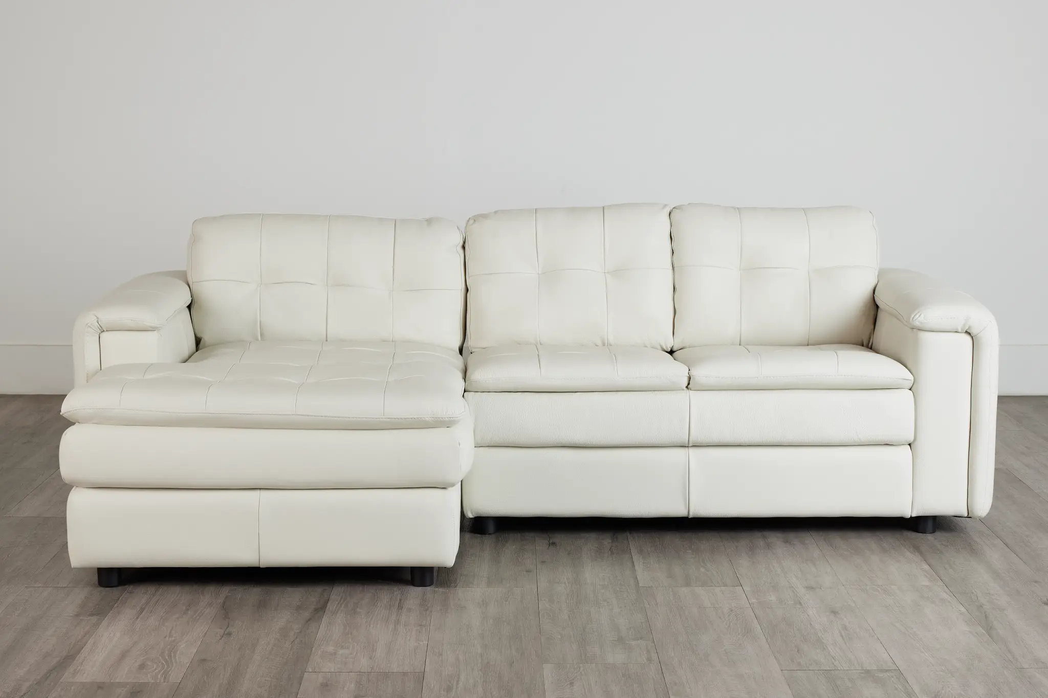 Rowan Light Beige Leather Left Chaise Sectional Rowan Light Beige Leather Left Chaise Sectional