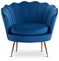 Lily Dark Blue Velvet Accent Chair