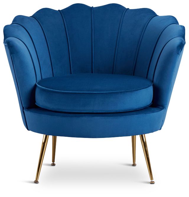 Lily Dark Blue Velvet Accent Chair