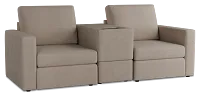 Citymod Beige Fabric 3-piece Modular Sofa With Media Console