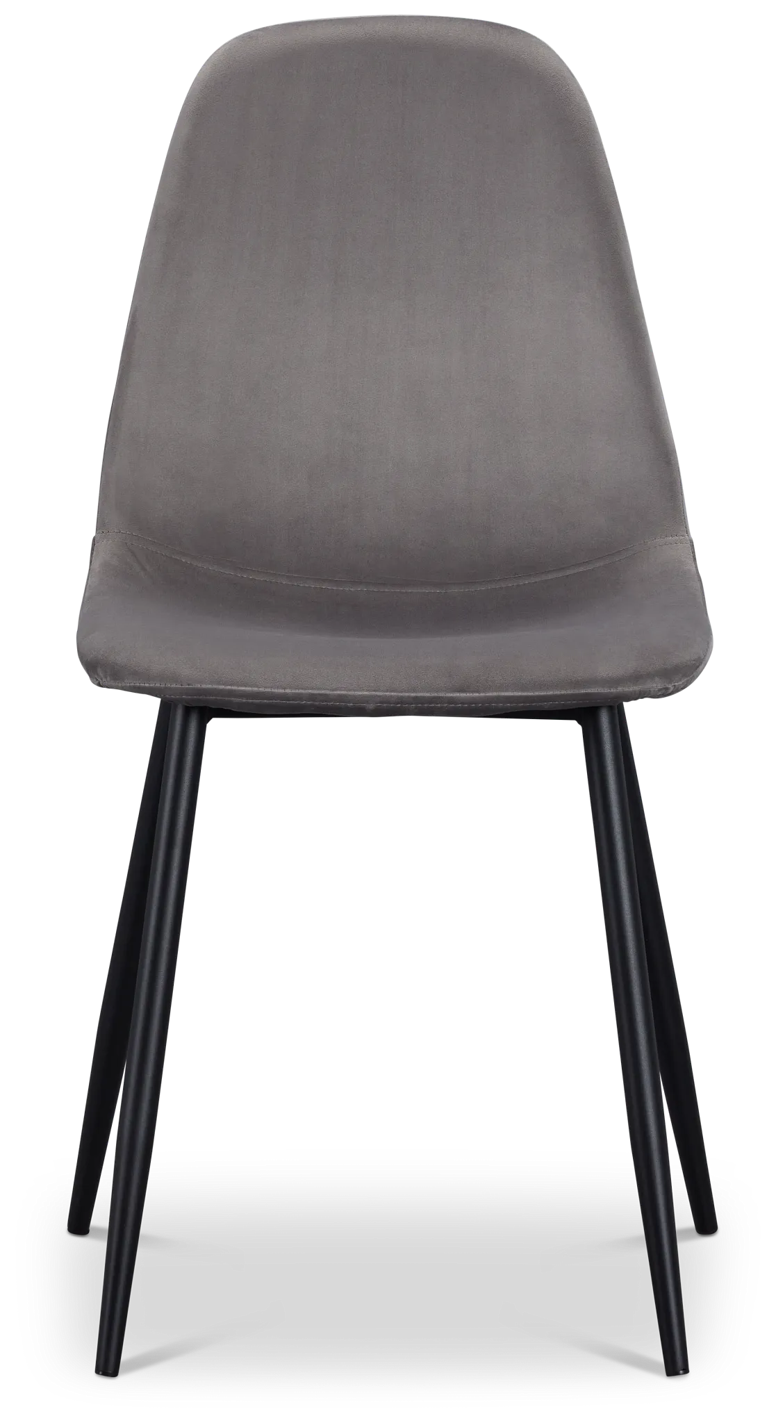 Havana Light Gray Velvet Upholstered Side Chair W/ Black Legs