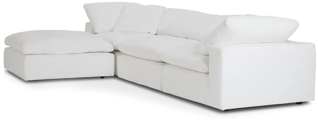 Nixon White Fabric 4-piece Bumper Sectional Nixon White Fabric 4-piece Bumper Sectional