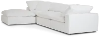 Nixon White Fabric 4-piece Bumper Sectional
