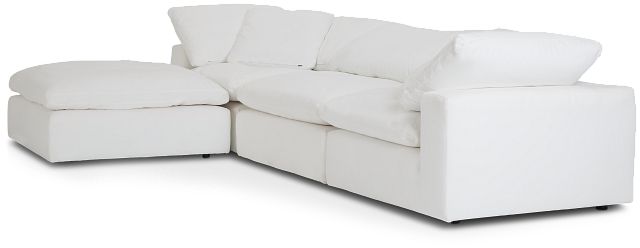 Nixon White Fabric 4-piece Bumper Sectional