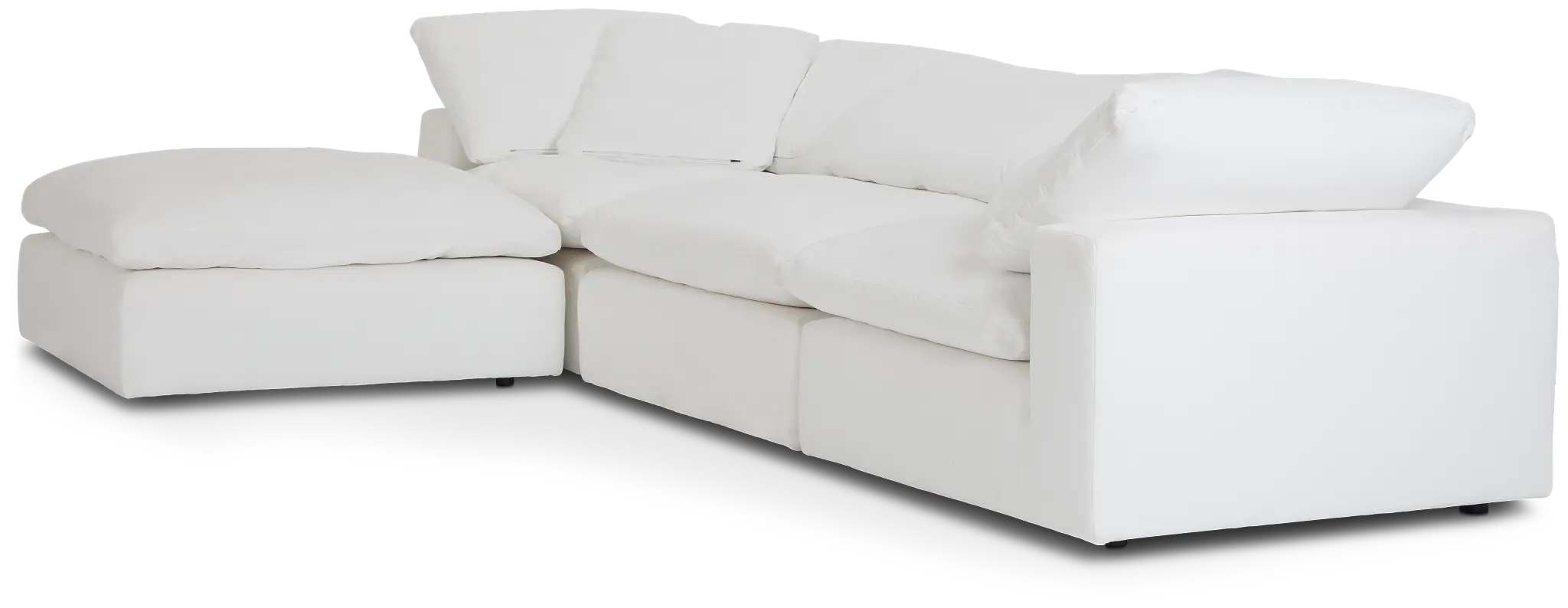 Nixon White Fabric 4-piece Bumper Sectional Nixon White Fabric 4-piece Bumper Sectional