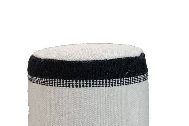 Max Black Round Accent Pouf