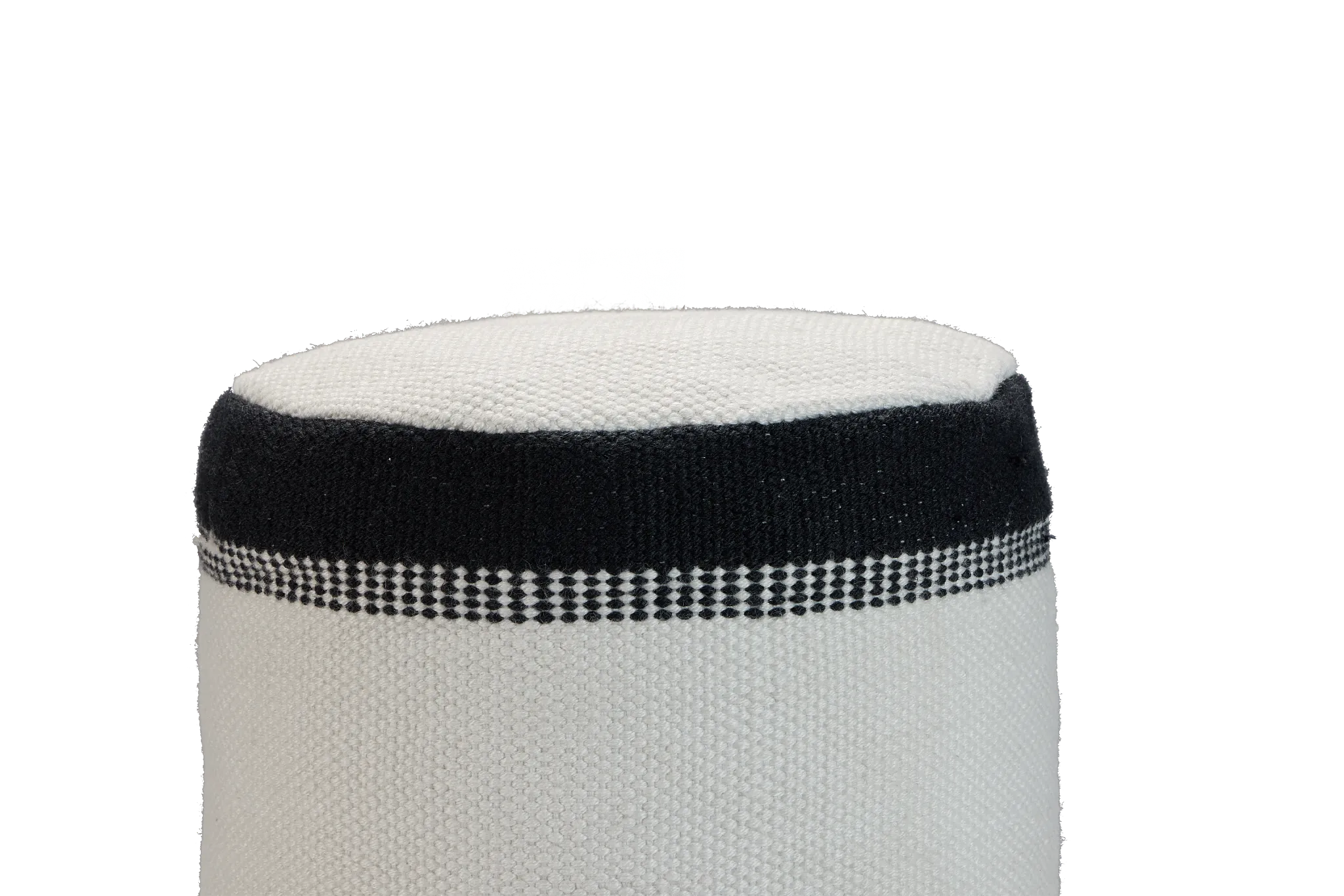 Max Black Round Accent Pouf