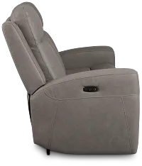 Colton Light Gray Micro Power Reclining Sofa W/ Power Headrest