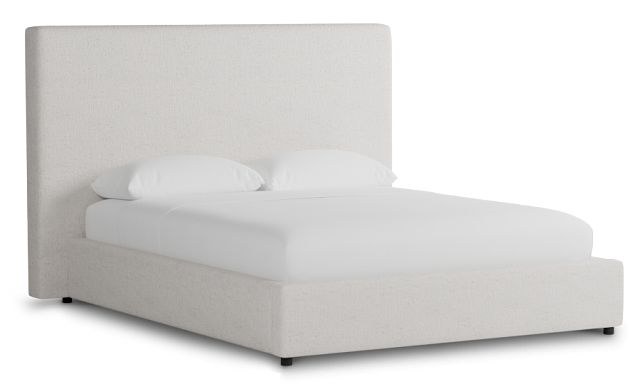 Grayton Linen Light Beige 54" Upholstered Platform Bed