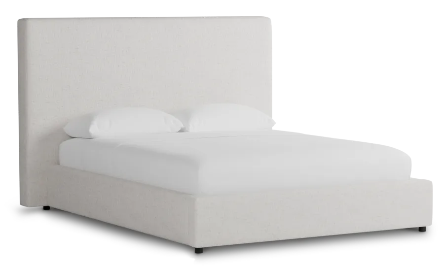 Grayton Linen Light Beige 54" Upholstered Platform Bed
