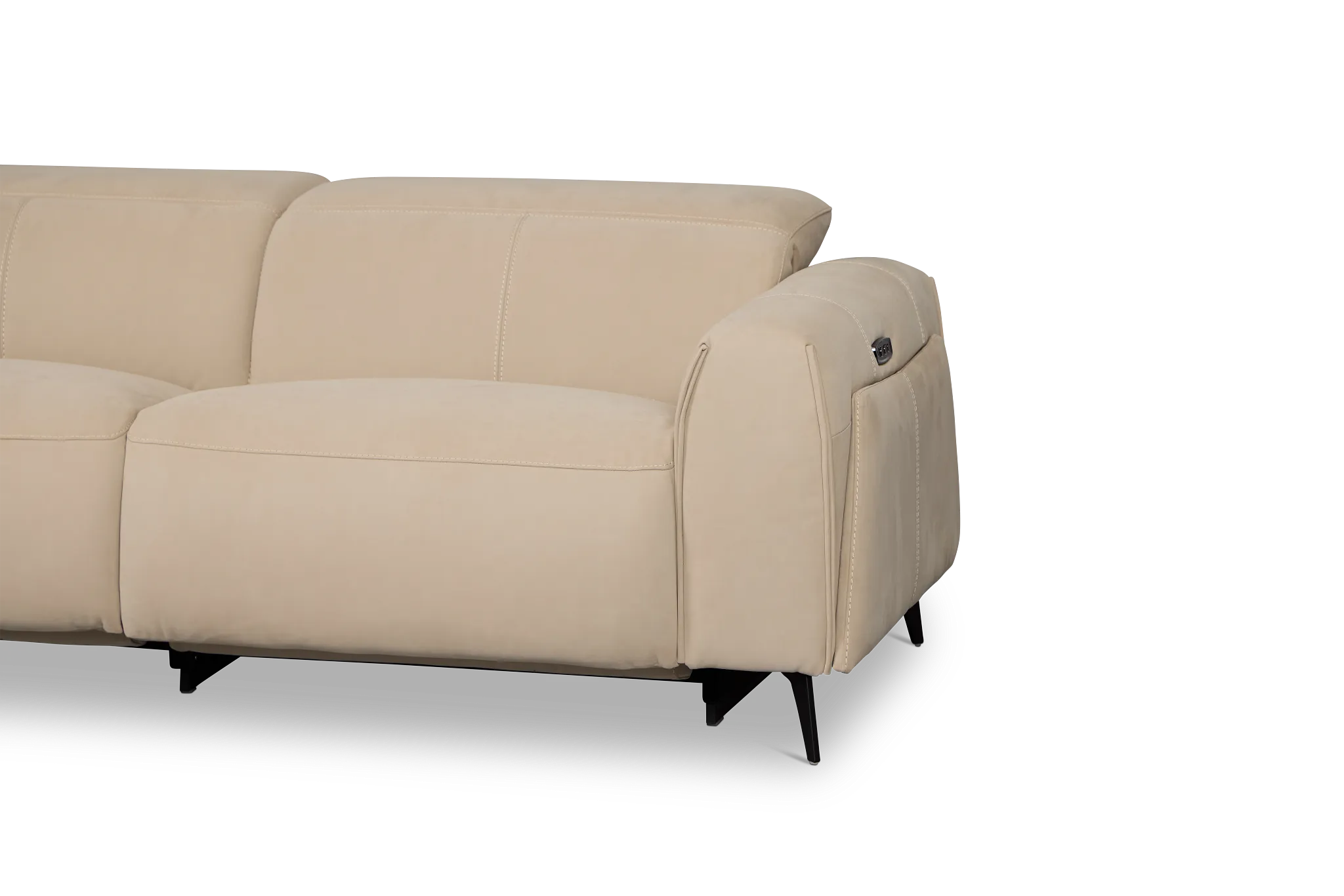 Reyna Beige Micro Power Reclining Loveseat