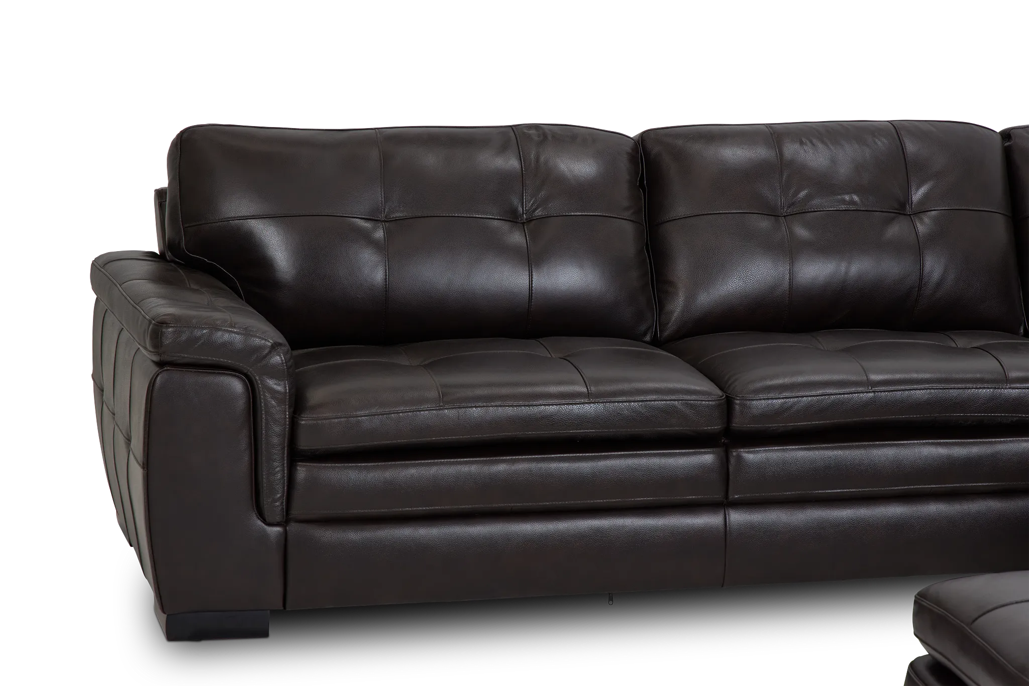 Braden Dark Brown Leather Medium Right Chaise Sectional