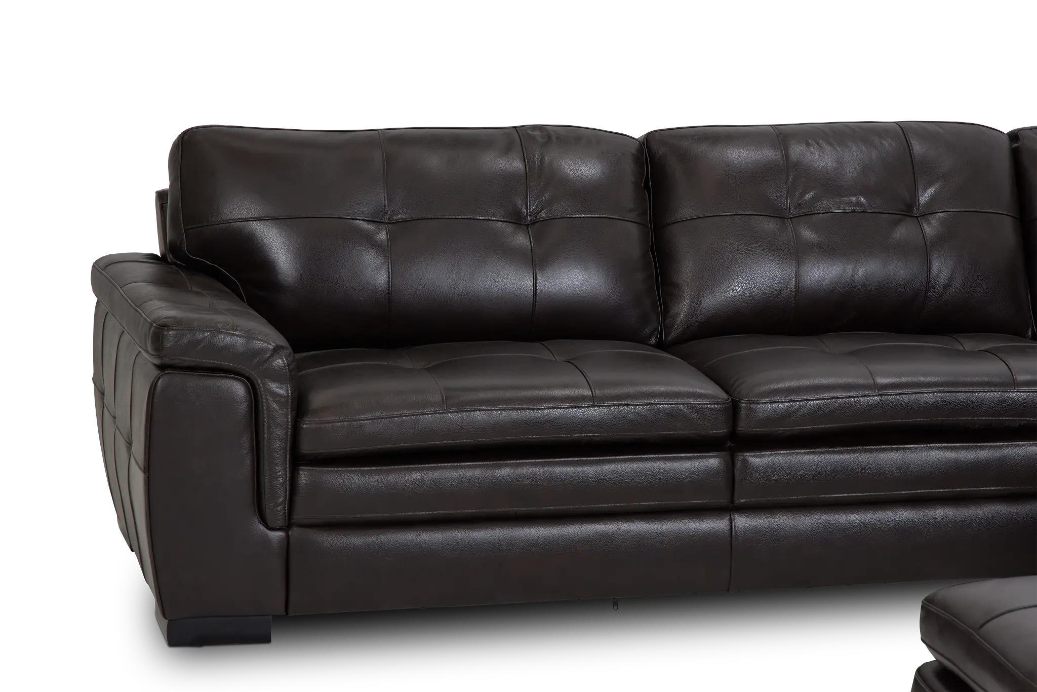 Braden Dark Brown Leather Medium Right Chaise Sectional Braden Dark Brown Leather Medium Right Chaise Sectional