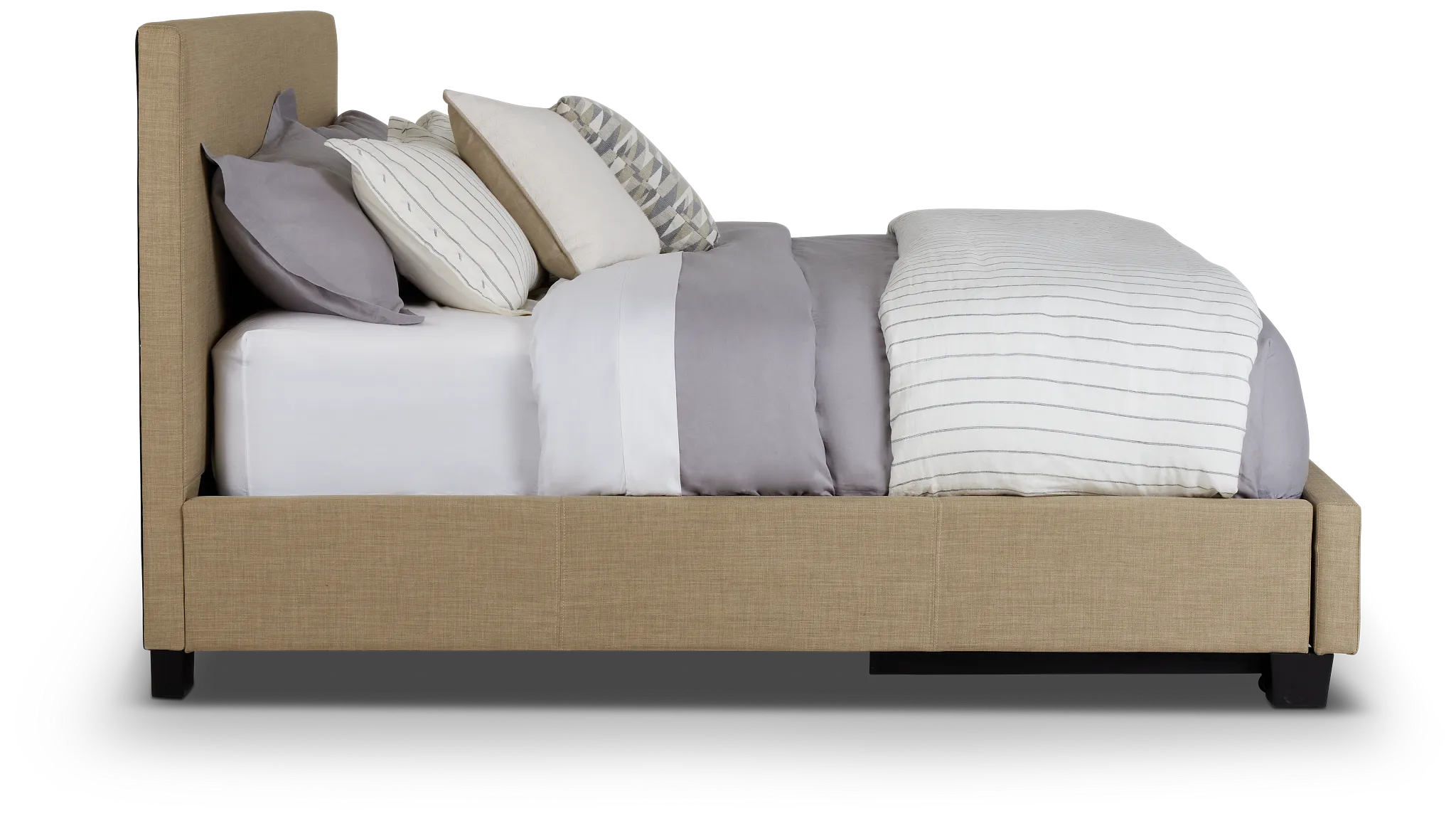 Madden Taupe Uph Platform Storage Bed