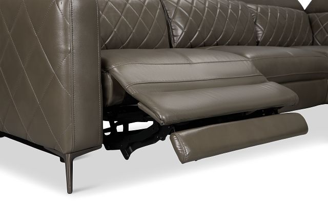 Ava Dark Gray Micro Medium Triple Power 2-arm Sectional