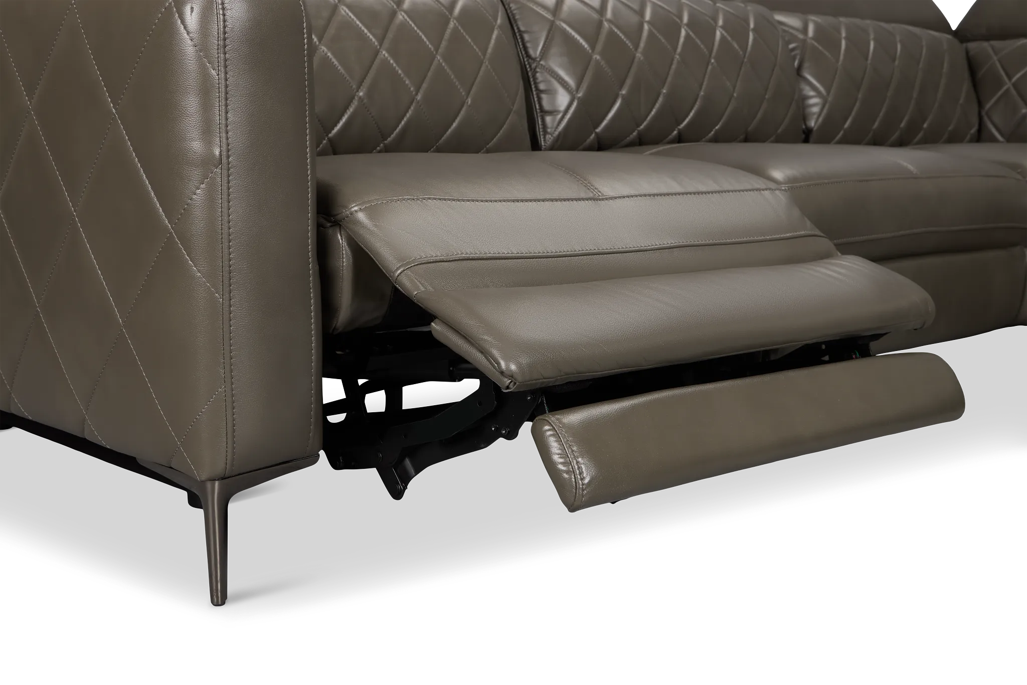 Ava Dark Gray Micro Medium Triple Power 2-arm Sectional