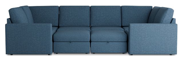 Citymod Blue Fabric 8-piece Pit Sectional