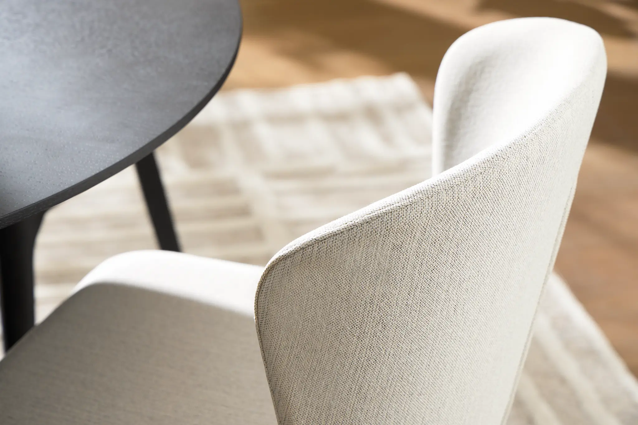 Nomad Light Beige Upholstered Side Chair W/ Black Legs Nomad Light Beige Upholstered Side Chair W/ Black Legs