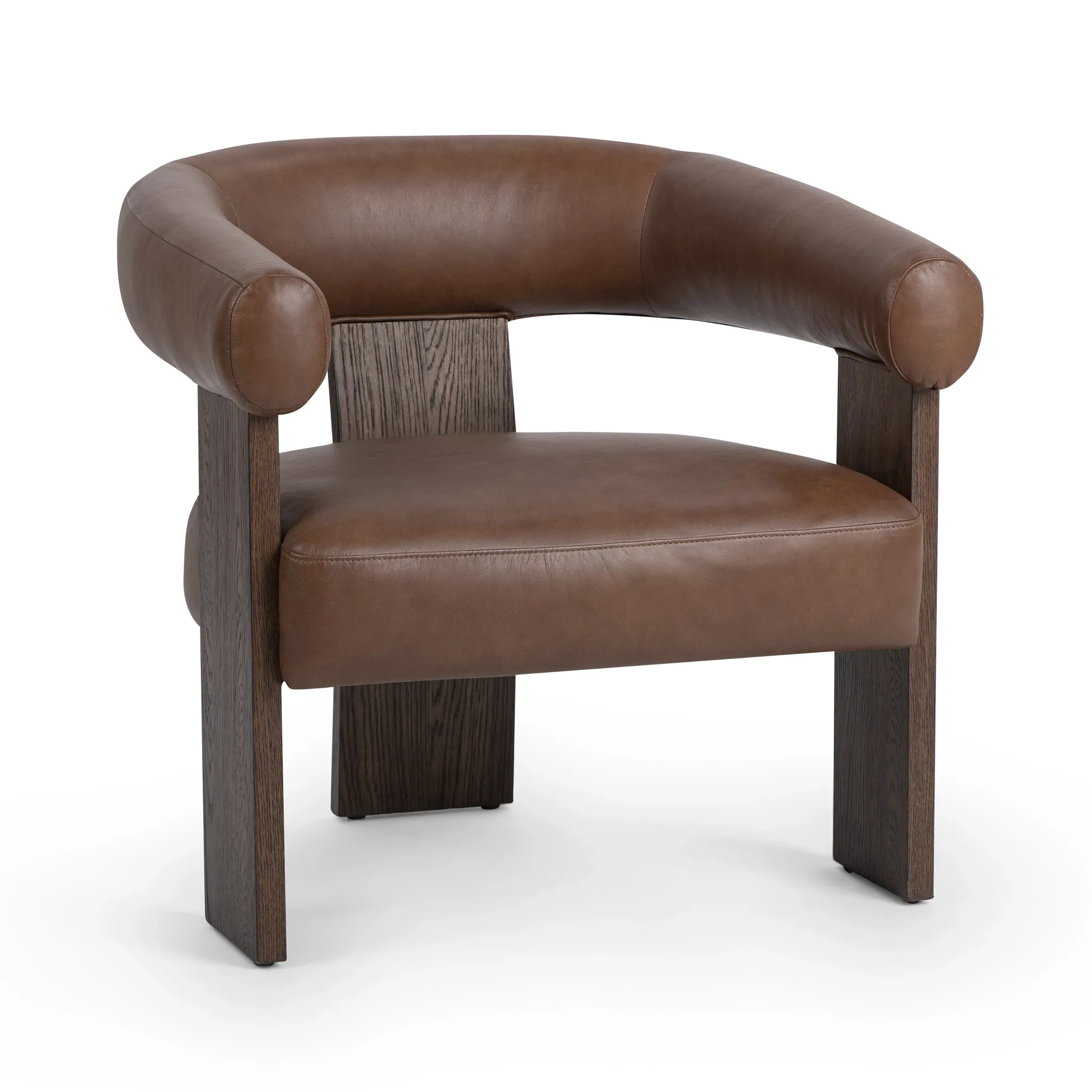 Angel Brown Leather Accent Chair