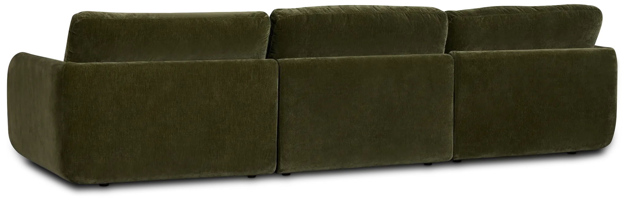 Jules Green Velvet 3 Piece Modular Sofa