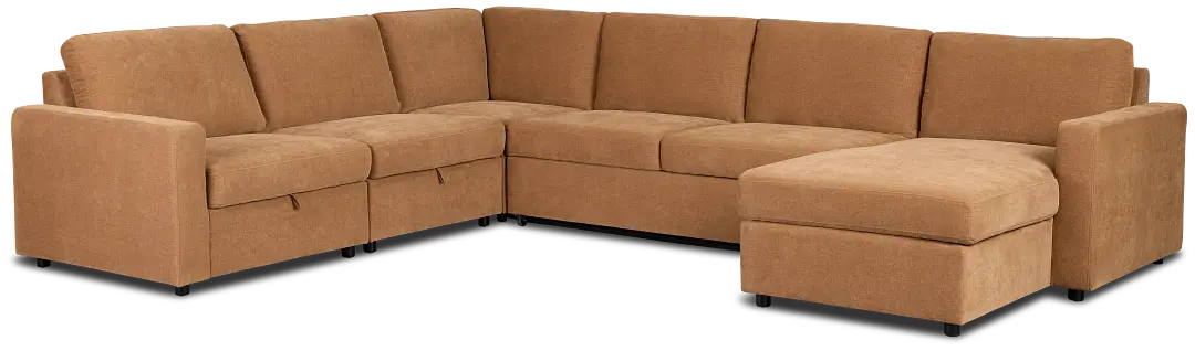 Addie Brown Fabric Medium Right Chaise Storage Sleeper Sectional Addie Brown Fabric Medium Right Chaise Storage Sleeper Sectional