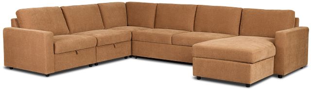 Addie Brown Fabric Medium Right Chaise Storage Sleeper Sectional