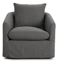 Willow Gray Fabric Swivel Chair