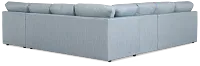 Rhodes Light Blue Fabric Large Right Chaise Sectional