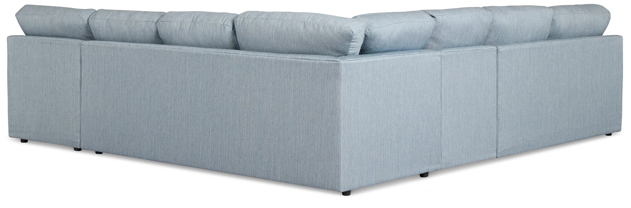 Rhodes Light Blue Fabric Large Right Chaise Sectional