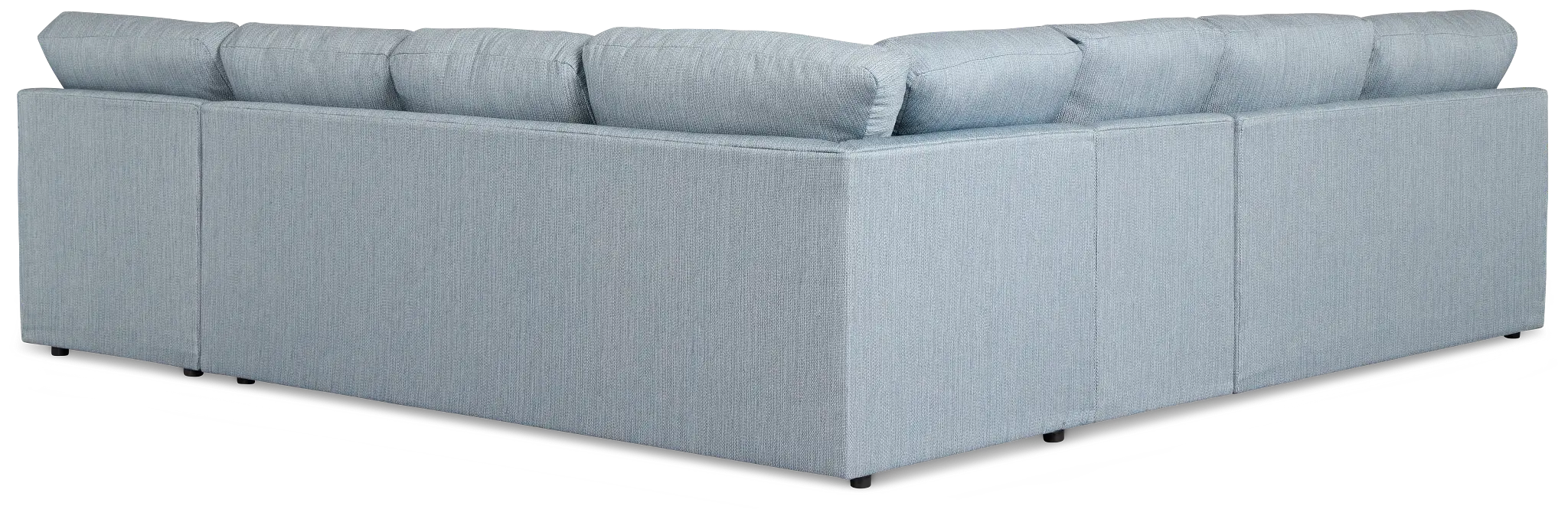 Rhodes Light Blue Fabric Large Right Chaise Sectional Rhodes Light Blue Fabric Large Right Chaise Sectional